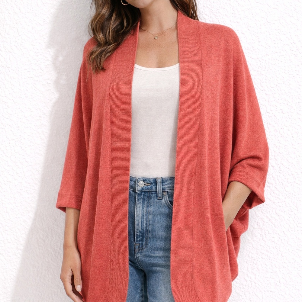 Pure Jill Merino blend Open-Front Women's‎ Draped Cardigan Sweater OS